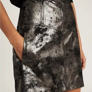 Reiss Fallon Leather Mini Skirt